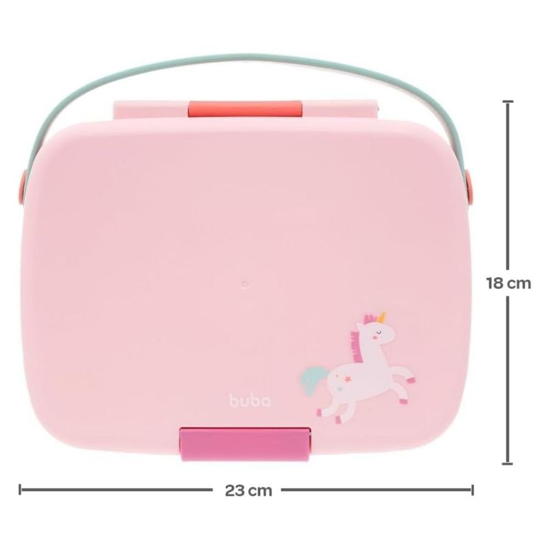 marmita infantil buba magic unicórnio com talheres 19729 (mp)