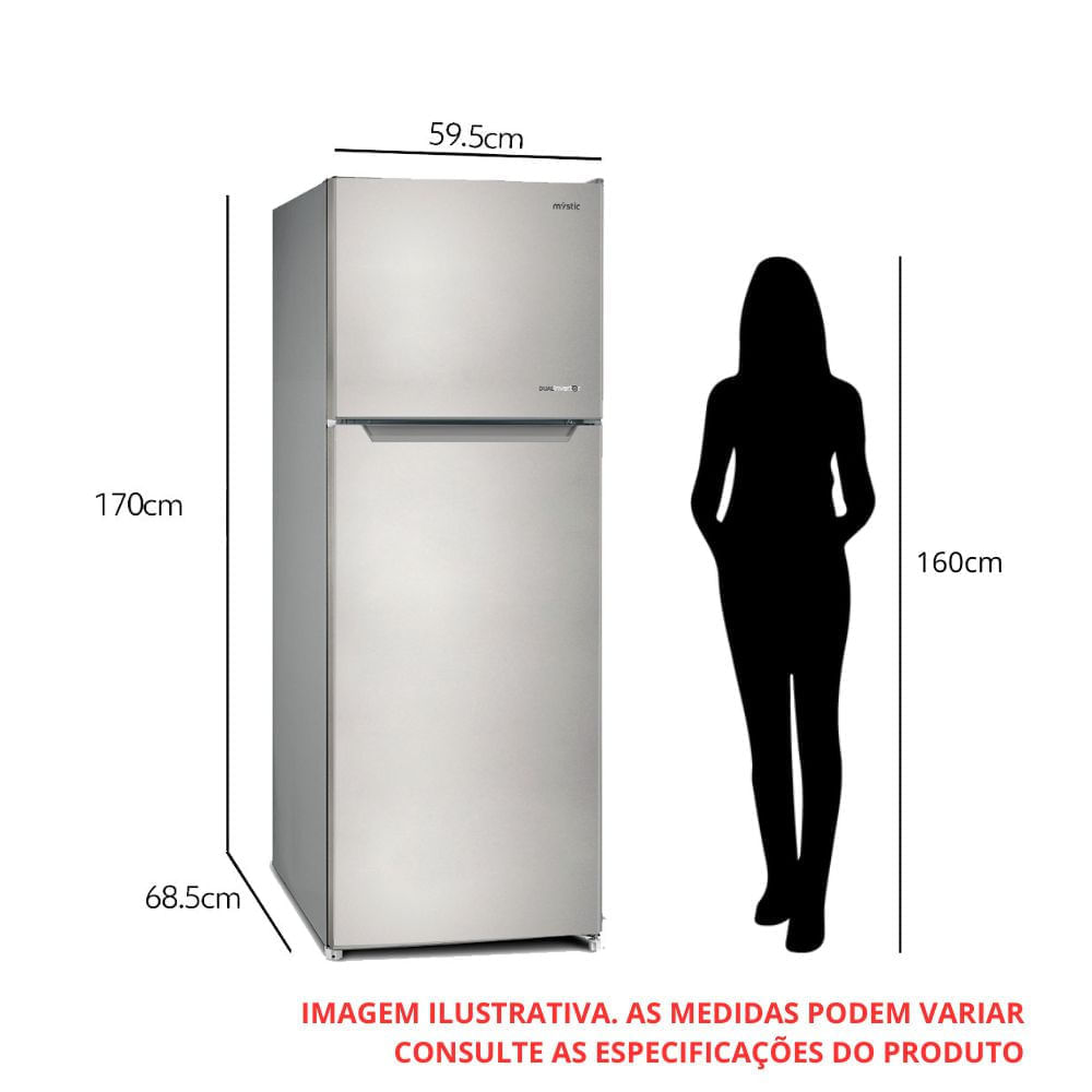 Geladeira Mystic Dual Inverter Frost Free 349L Duplex