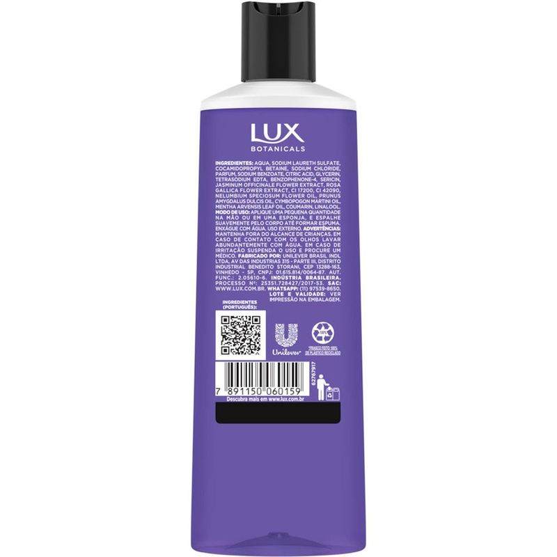 sabonete líquido lux botanicals lavanda 250ml