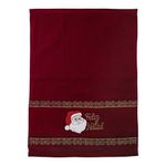 toalha lavabo bordada appel papai noel 32x45cm bordô (mp)
