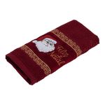 toalha lavabo bordada appel papai noel 32x45cm bordô (mp)