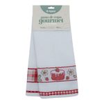 kit pano de copa appel 2 peças gourmet bolo xadrez vermelho (mp)