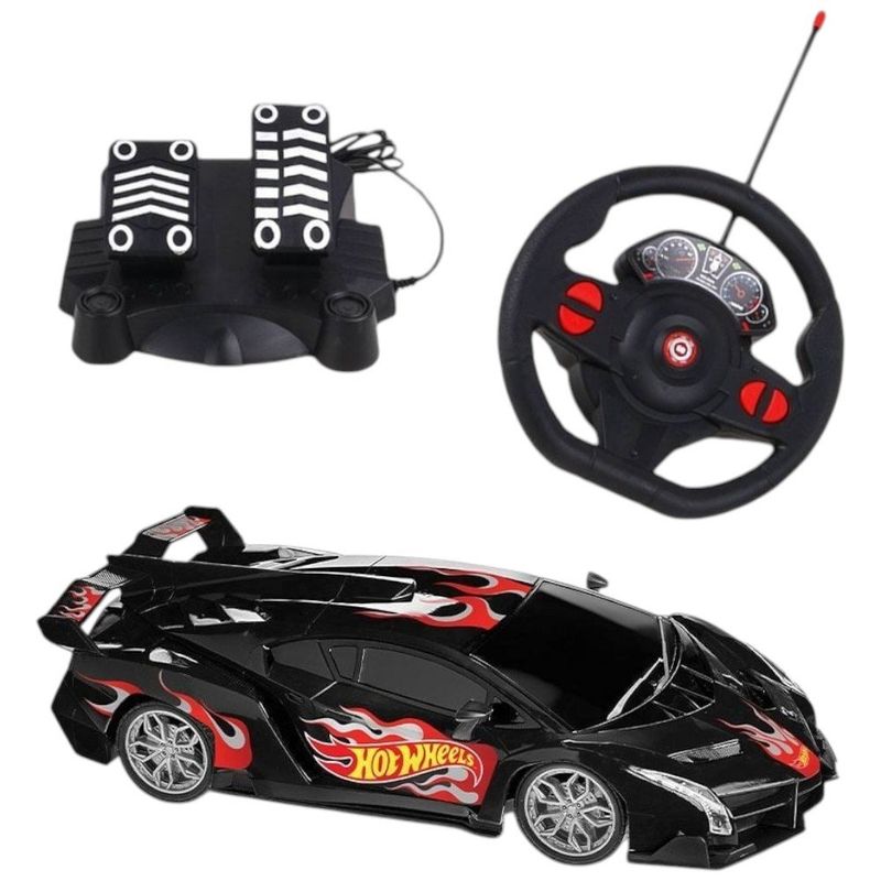 carrinho de brinquedo controle remoto hot wheels multikids preto br2445