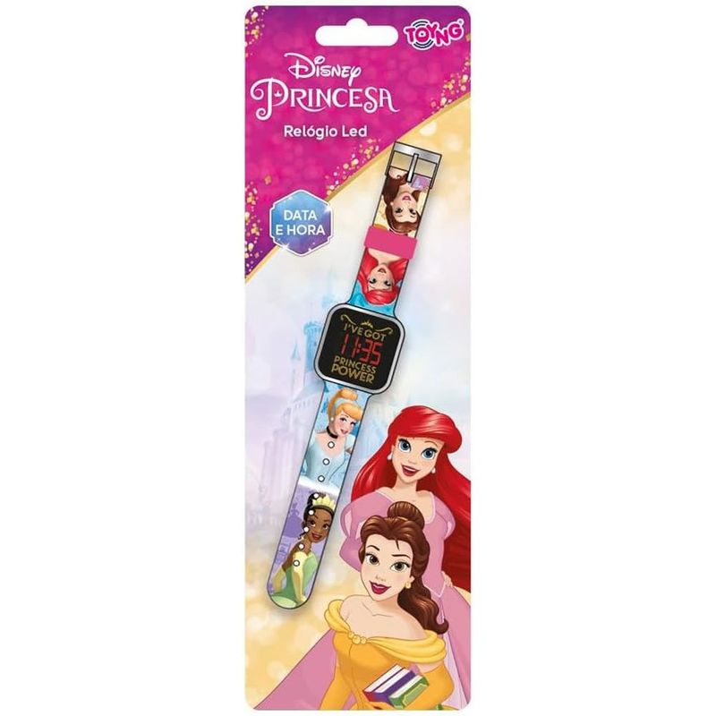 relógio led infantil princesas toyng 51204