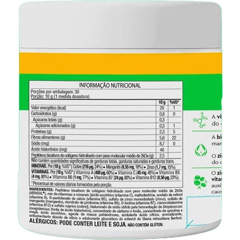 lavitan colágeno hidrolisado ácido hialurônico + vitaminas verisol sabor maçã verde 300g cimed