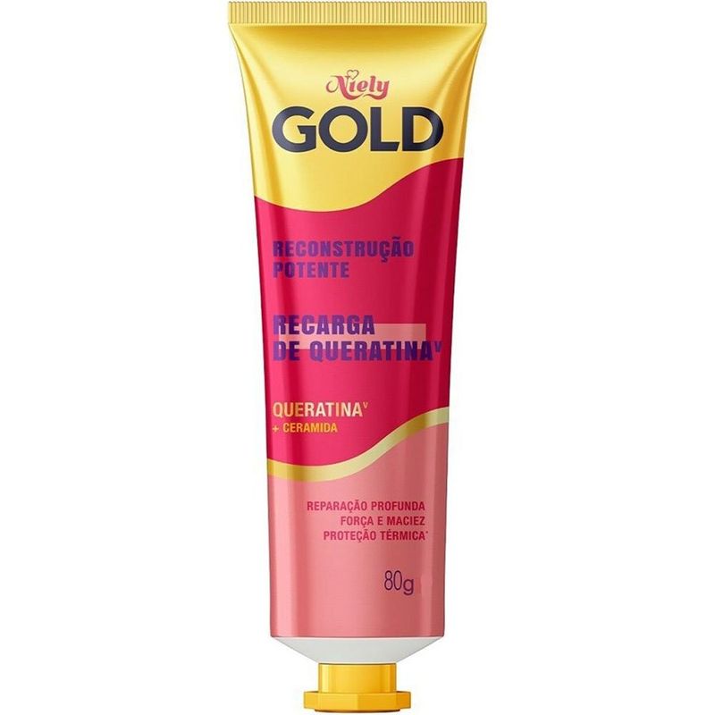 creme recarga de queratina + ceramidas niely gold reconstrução potente 80g