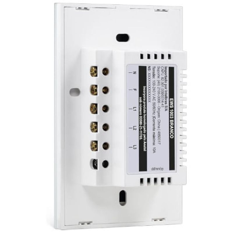 interruptor intelbras smart wi-fi touch 3 teclas branco ews 1003