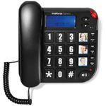 telefone fixo com fio intelbras tok fácil preto