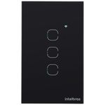 interruptor intelbras smart wi-fi touch 3 teclas preto ews 1003
