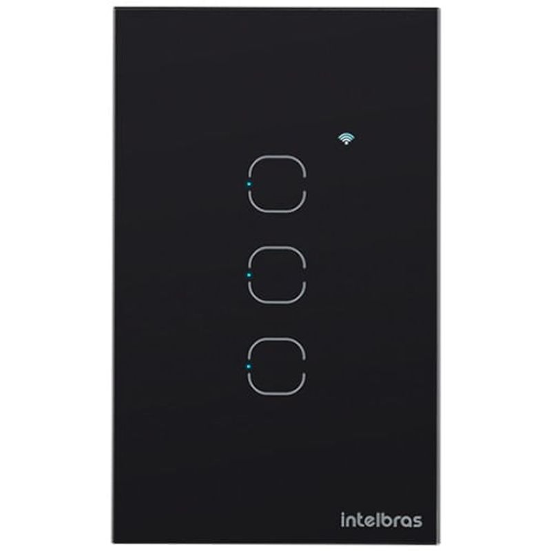 interruptor intelbras smart wi-fi touch 3 teclas preto ews 1003