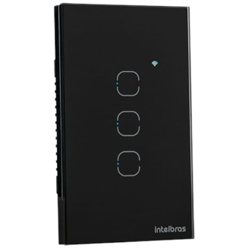 interruptor intelbras smart wi-fi touch 3 teclas preto ews 1003