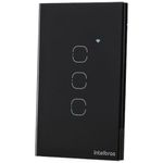 interruptor intelbras smart wi-fi touch 3 teclas preto ews 1003