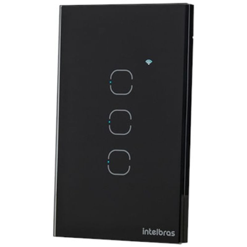 interruptor intelbras smart wi-fi touch 3 teclas preto ews 1003