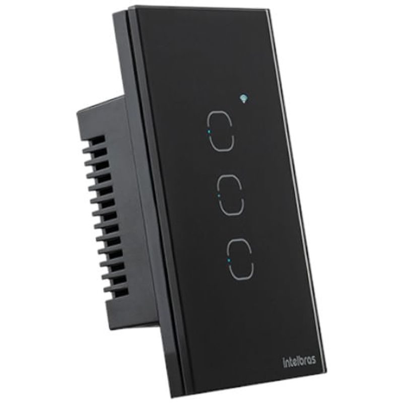 interruptor intelbras smart wi-fi touch 3 teclas preto ews 1003