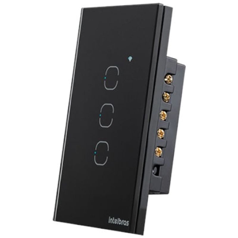 interruptor intelbras smart wi-fi touch 3 teclas preto ews 1003