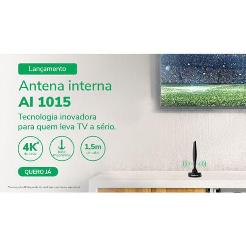 antena de tv interna intelbrás uhf/hdtv ai 1015