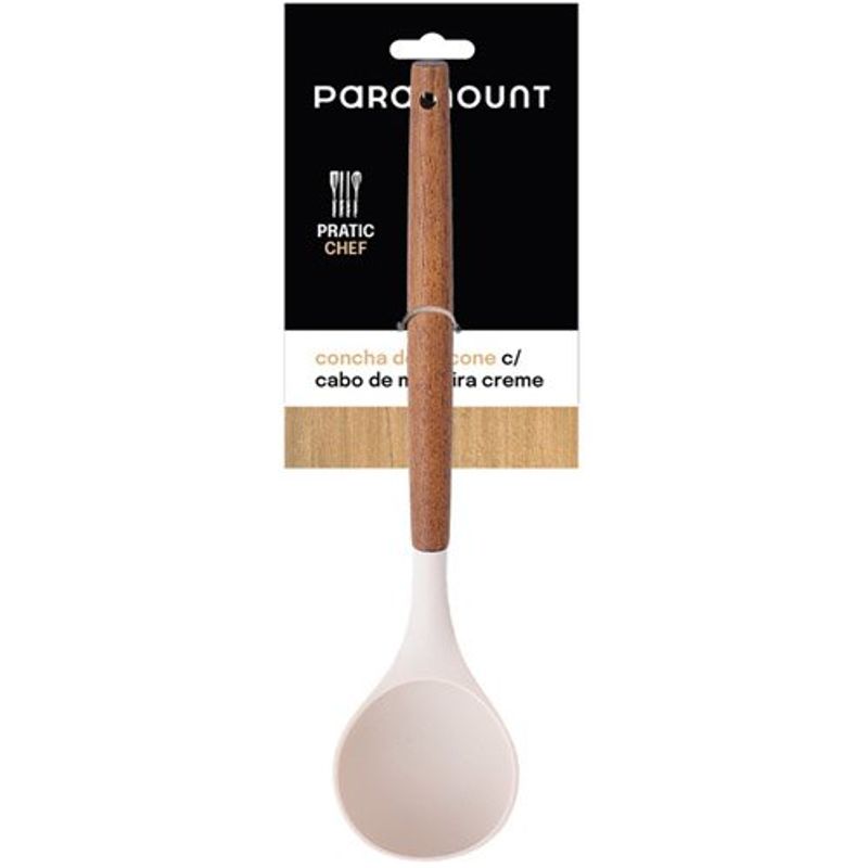 concha de silicone com cabo de madeira paramount creme