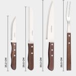 conjunto de talheres para churrasco simonaggio 4 peças inox cabos de madeira natural (mp)