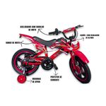 bicicleta infantil unitoys aro 16 1172 vermelho (mp)