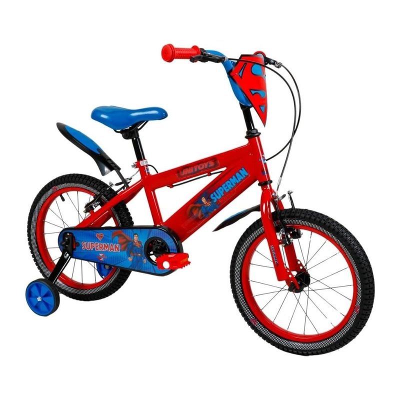 bicicleta infantil unitoys superman aro 16 3018 (mp)