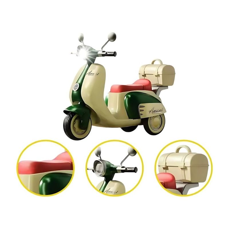 moto elétrica infantil unitoys italy 6v 3397 verde (mp)