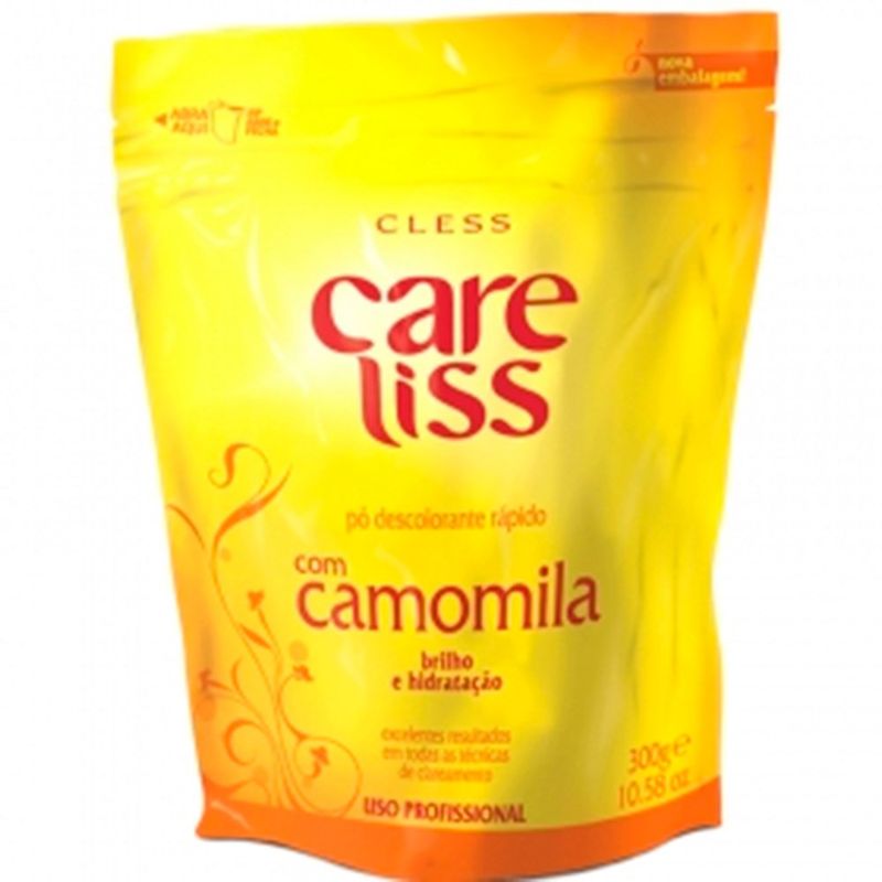 descolorante em pó cless care liss camomila refil 300g
