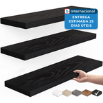 prateleira flutuante bayka para parede 3 peças preto a-mbi
