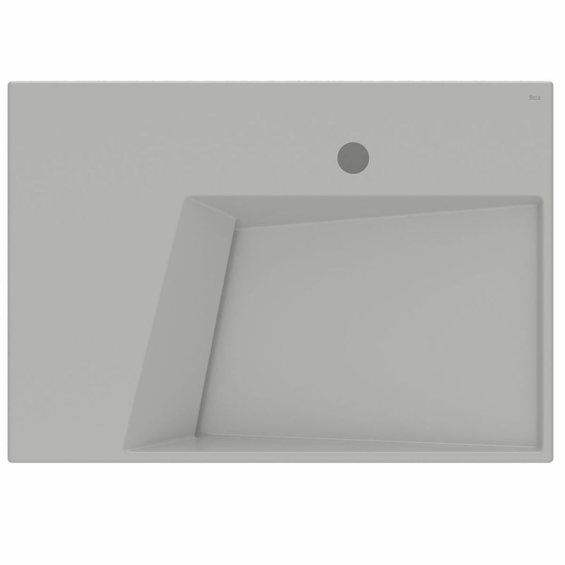 cuba de sobrepor roca horizon com mesa geométrica 60x42x7cm stone (mp)