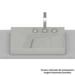 cuba de sobrepor roca horizon com mesa geométrica 60x42x7cm stone (mp)