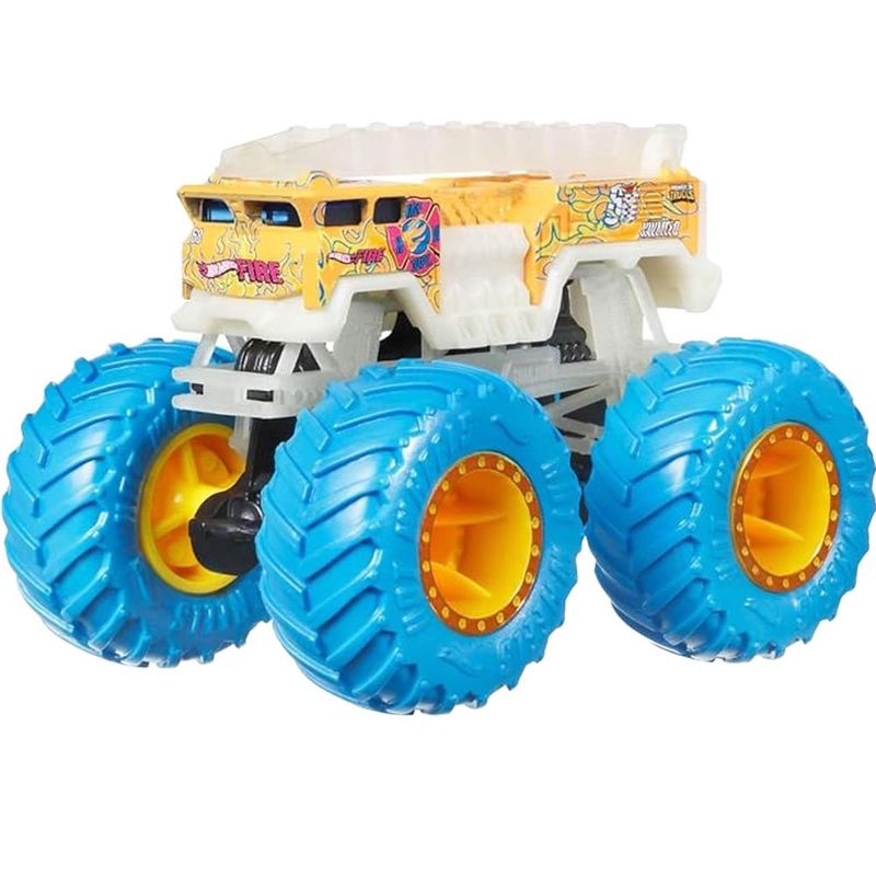 carrinho de brinquedo hot wheels mattel monster trucks brilho no escuro sortido jfx08