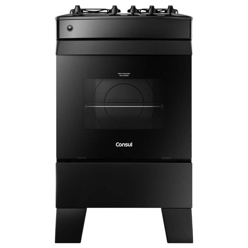fogão 4 bocas consul acendimento automático preto cfo4zaeuna