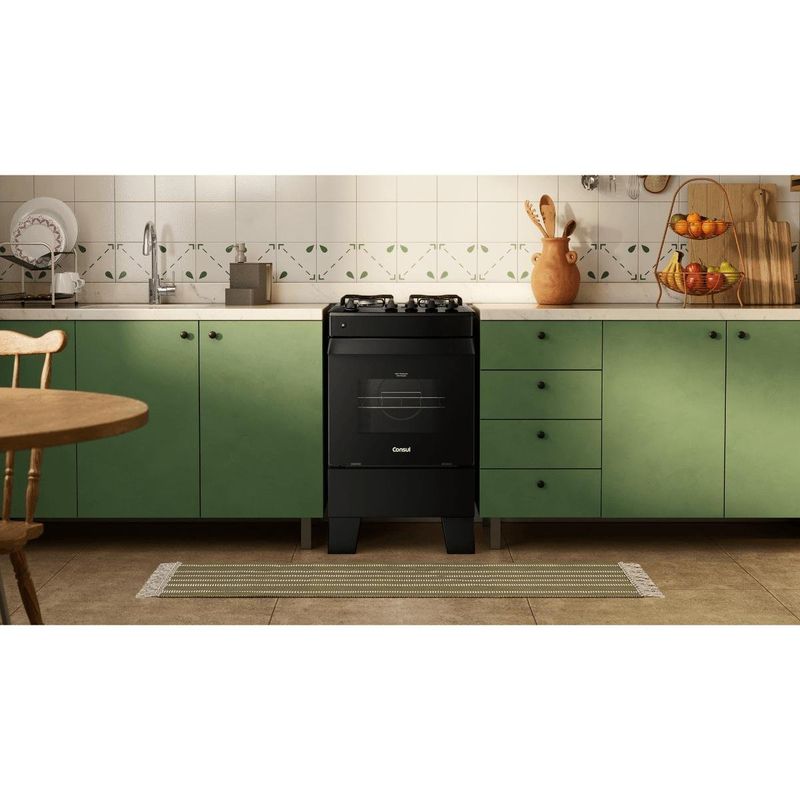 fogão 4 bocas consul acendimento automático preto cfo4zaeuna