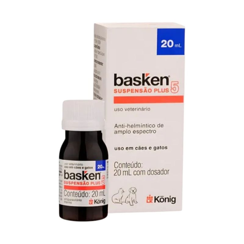 vermífugo suspensão plus 5 para cães e gatos konig 20ml (mp)