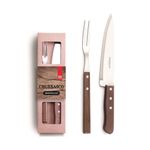conjunto de talheres para churrasco simonaggio 2 peças inox cabo de madeira (mp)