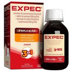 expec tripla ação 120ml xarope sabor framboesa e caramelo