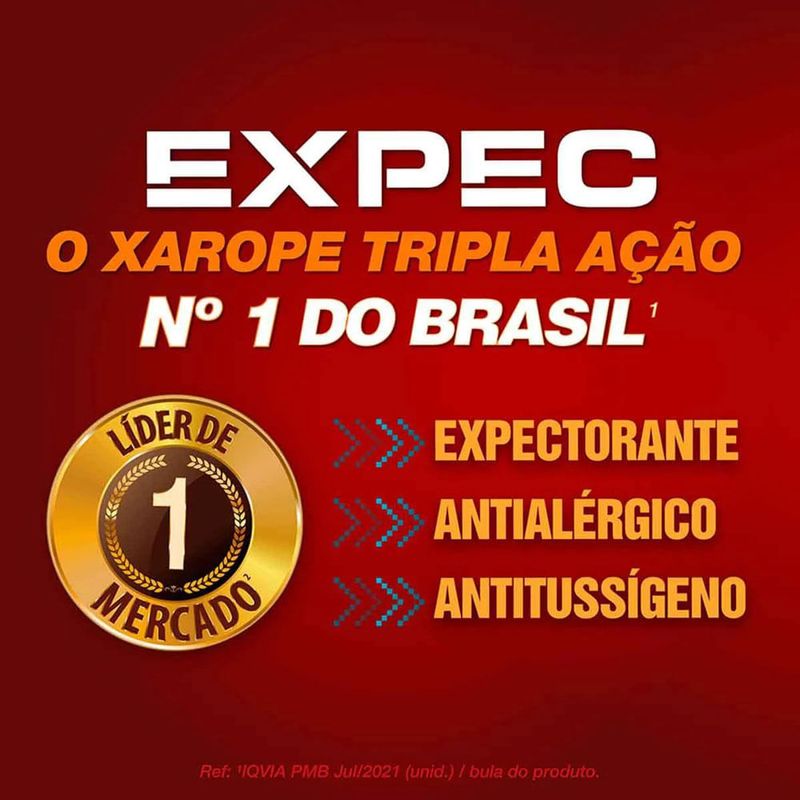 expec tripla ação 120ml xarope sabor framboesa e caramelo