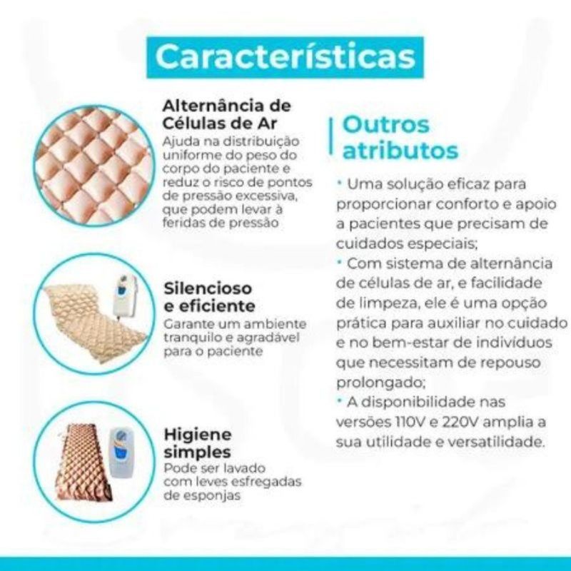 colchão pneumático supermedy 110v até 130kg (mp)