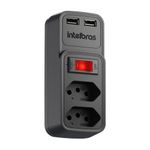adaptador intelbras para 2 tomadas e 2 usb + chave eac 202 (mp)