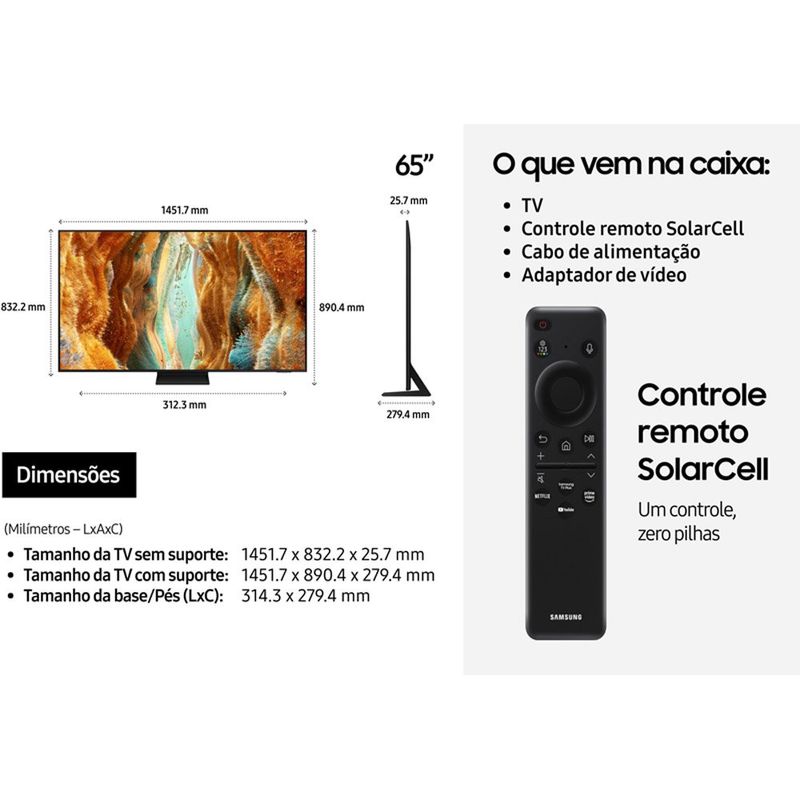 smart tv 65" samsung neo qled ultra 4k qn65qn70fagxzd