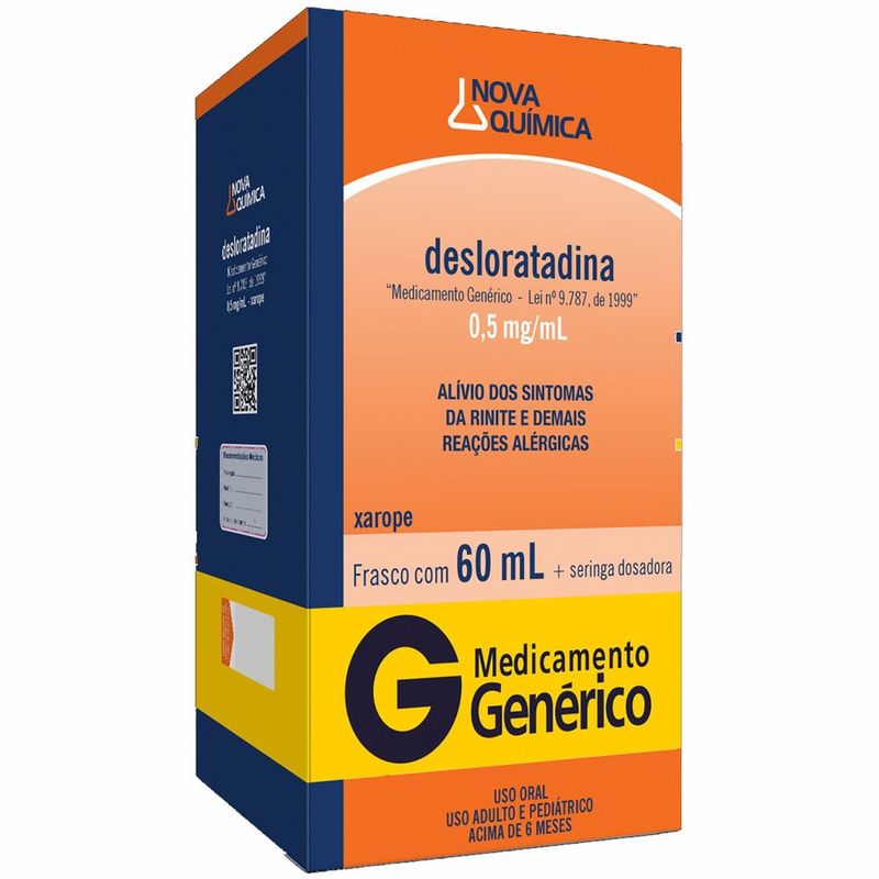 desloratadina 0,5mg/ml 60ml xarope nova química