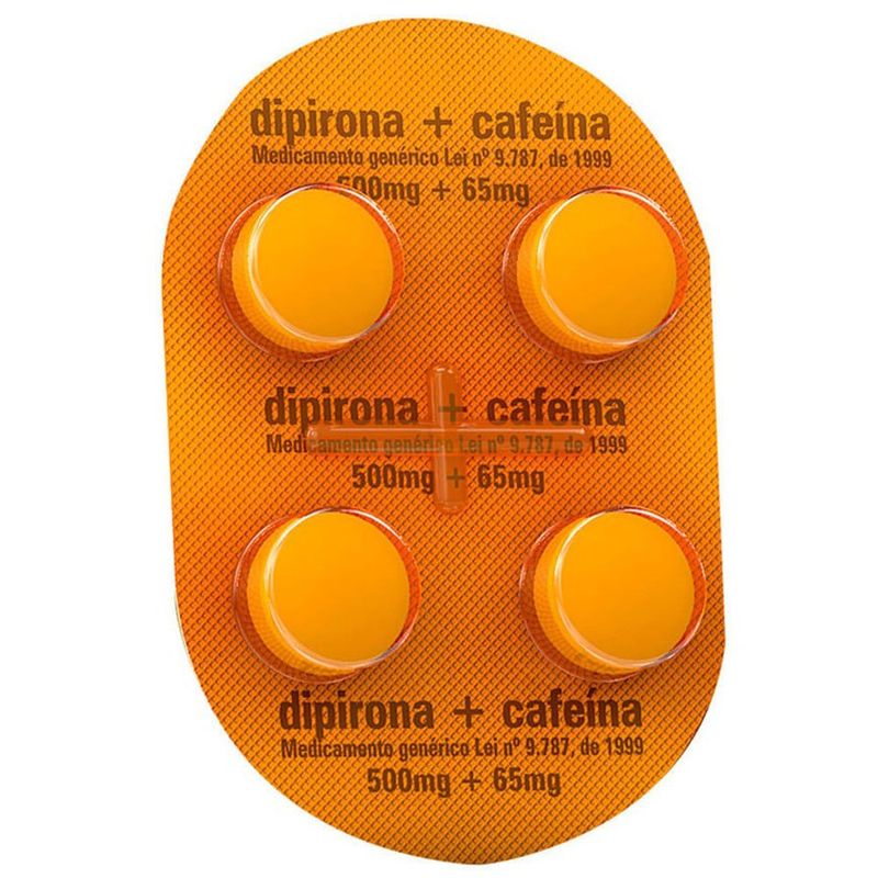dipirona 500mg + cafeína 65mg 4 comprimidos neo química