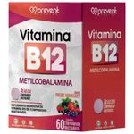 vitamina b12 metilcobalamina 60 comprimidos mastigáveis frutas vermelhas prevent pharma