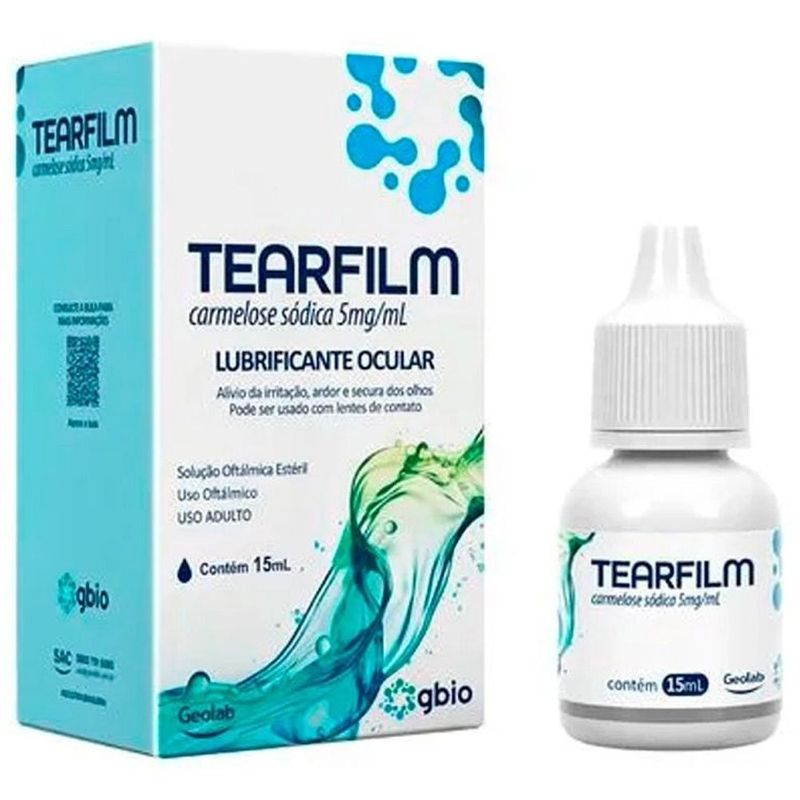 tearfilm carmelose sódica 5mg/ml 15ml lubrificante ocular gbio