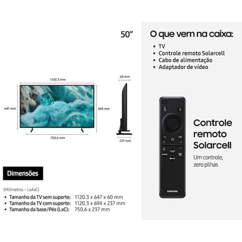 smart tv 4k 50" samsung qled ultra qn50q7faagxzd