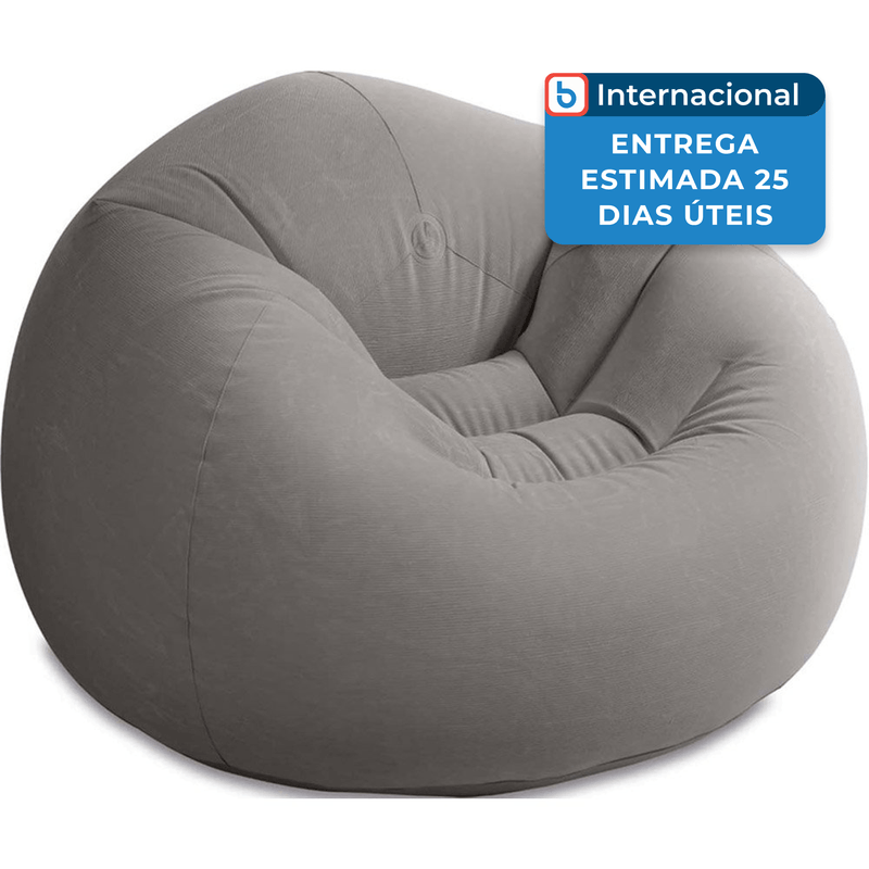 poltrona inflável intex 68579ep texturizado com capacidade de peso até 99kg cinza a-mbi