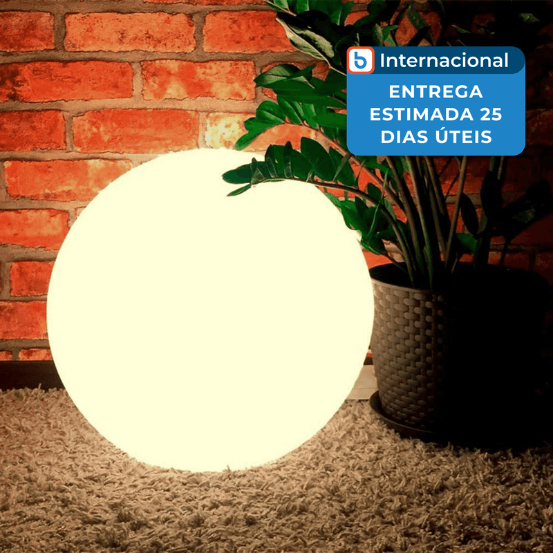 luminária bola copu luz led 14 polegadas 16 cores colorido a-mbi