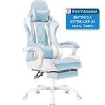 cadeira gamer homall com apoio para os pés azul claro/branco a-mbi