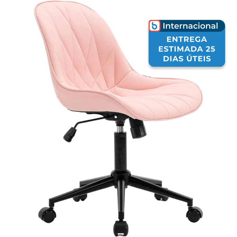 cadeira de escritório younike rodas e giratória rosa a-mbi
