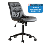 cadeira de escritório kidol & shellder altura ajustável em couro preto a-mbi