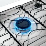 fogão 5 bocas atlas milão top com mesa de inox bivolt branco 300001774